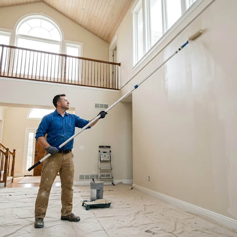 Comment peindre des murs hauts sans échafaudage : le guide ultime