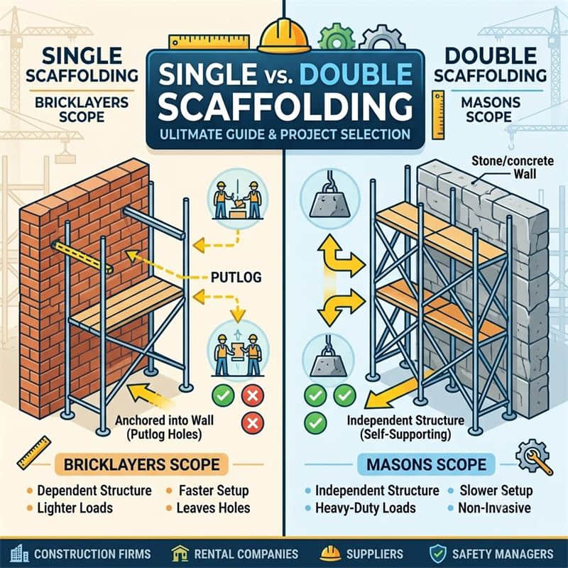Échafaudages simples ou doubles : le guide ultime pour les projets de construction